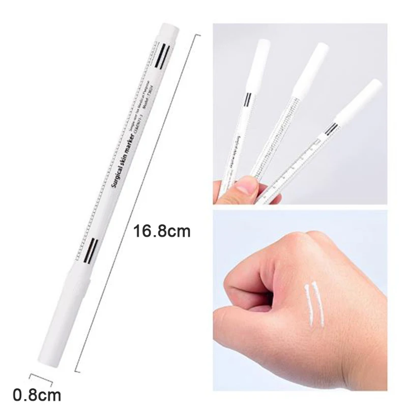 Surgical Eyebrow Skin Tattoo Marker Pen Tool Accessories With Measuring Ruler