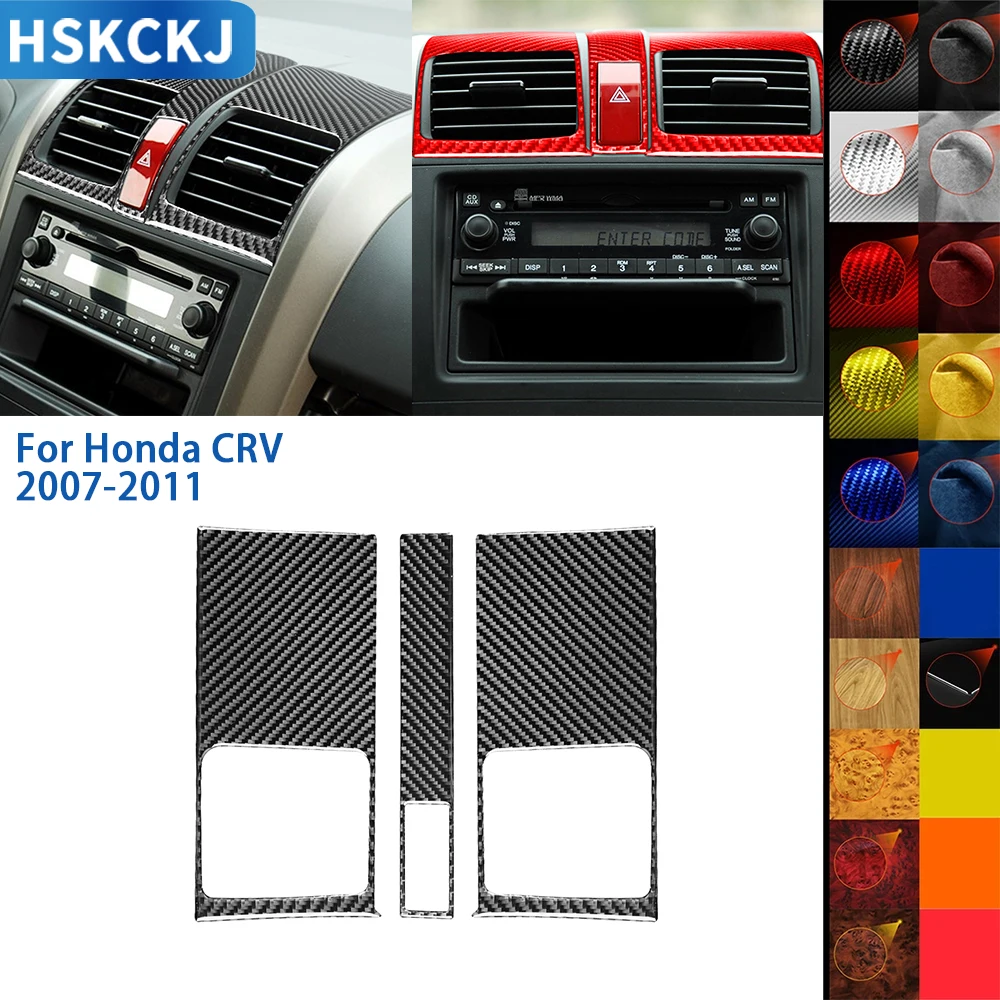 

For Honda CRV 2007 2008 2009 2010 2011 Accessories Carbon Fiber Car Interior Central Control Air Outlet Panel Cover Trim Sticker