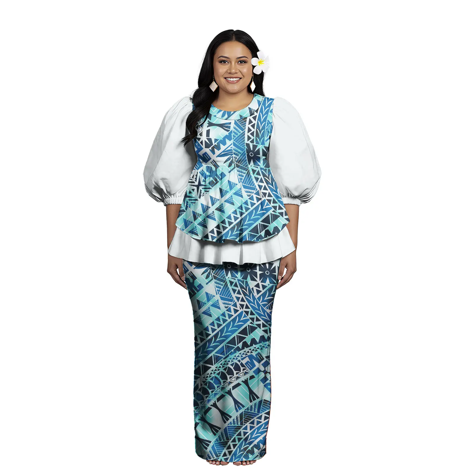 

Осенне-зимние элегантные полинезийские пулетаси Тихоокеанский остров, модные платья макси-длины, рождественский подарок, самоанские платья для женщин