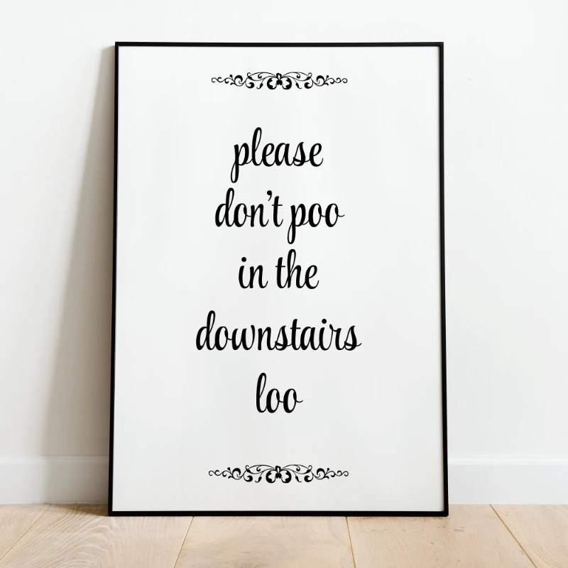 3pcs Modern, Stylish Bathroom Art Posters with Humorous Quotes | Frameless Canvas Art | Home Bathroom Decor