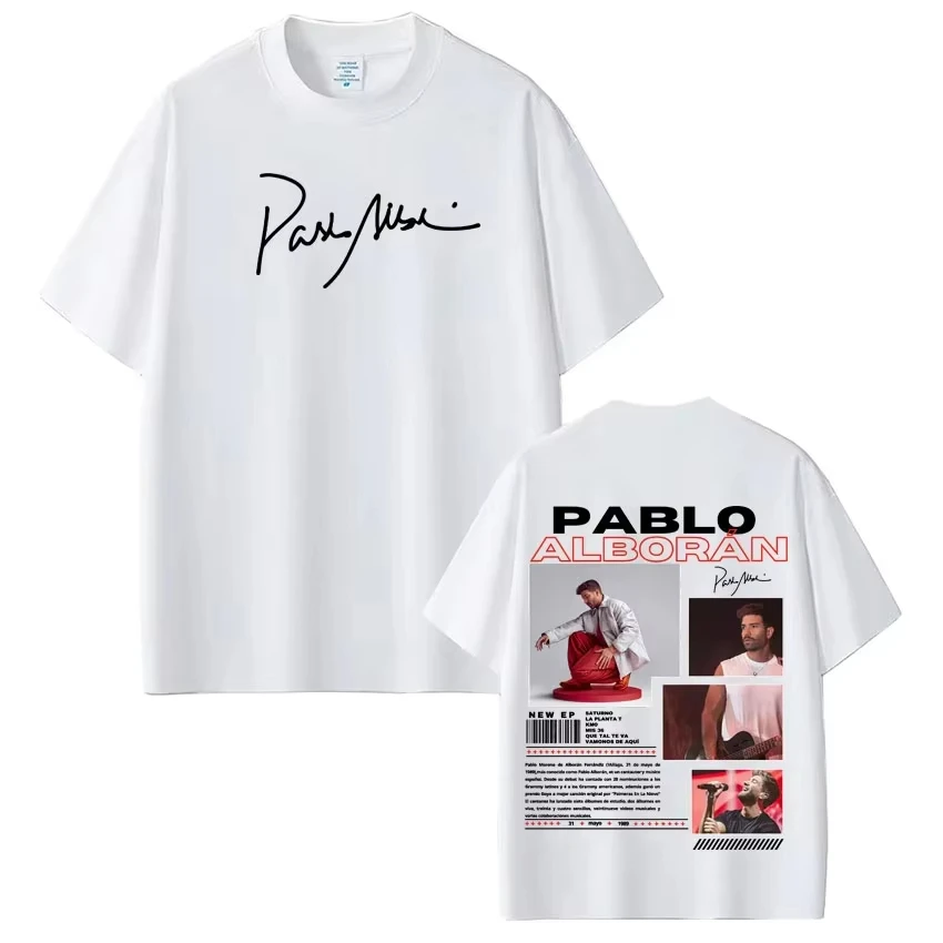 Pablo Alborán KMO 2026 World Tour Print T-Shirt, Unisex High-Quality Retro Loose Hip Hop Casual Short Sleeve T-shirt