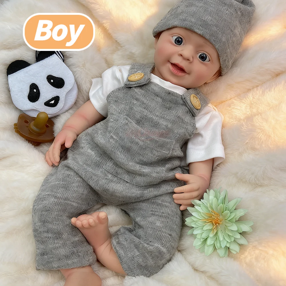 

18-дюймовая силиконовая кукла-реборн с утяжелением, реалистичная, с ручной росписью, коллекционная художественная кукла-младенец для мальчиков