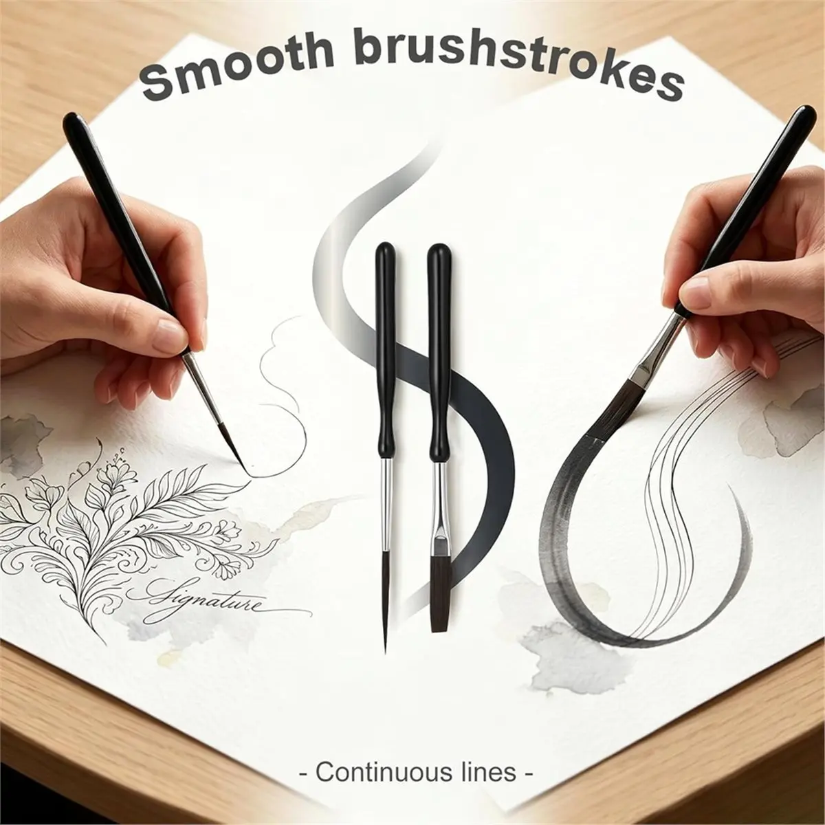 HAPPY EVER 6 PCS Pinstriping Brush Kit, Fine Line Striping Paint Brushes,Paint Brushes Set for Acrylic, Watercolors