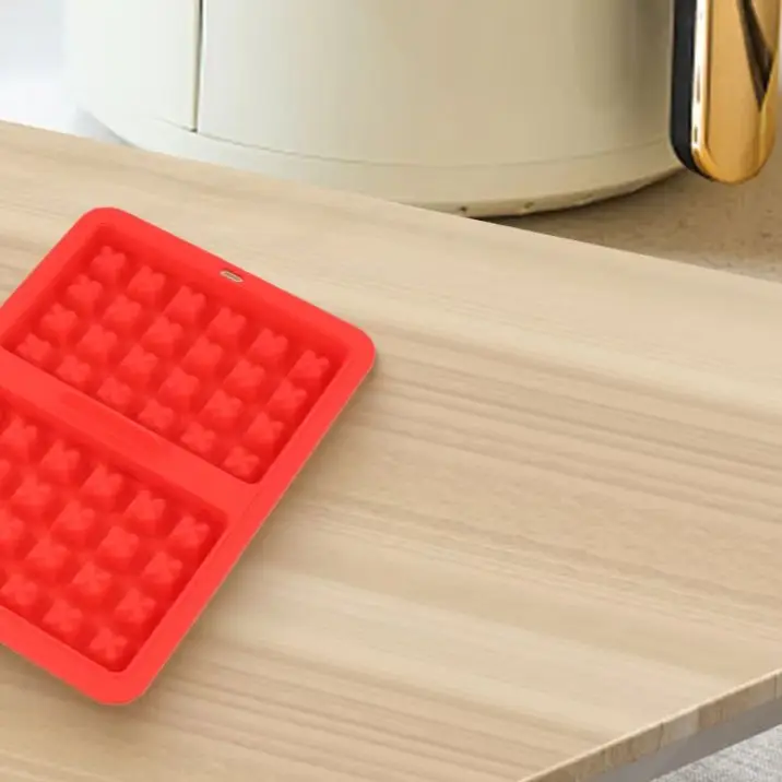 Delicious Waffles Culinary Creativity 20.9*14.5*2.8cm Waffle Insert Waffle Baking Tray Heat-Resistant Silicone