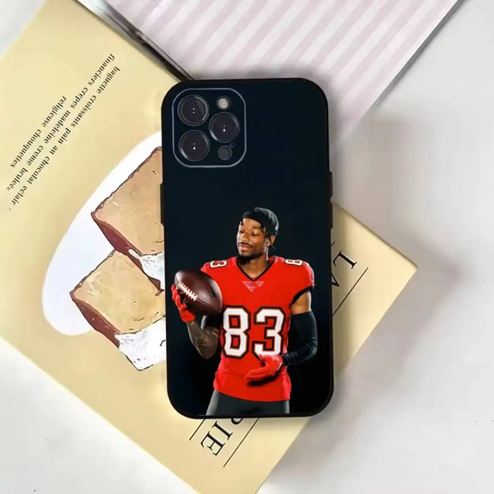 حافظة هاتف Pro Football A-Ashton Jeanty لهاتف iPhone16,15,14,13,12,11 Plus، Pro Max، XS، X، XR، SE، Mini، 8، 7، غطاء أسود ناعم
