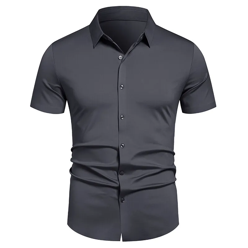 

Men's Stretch Shirt Wrinkle Free Dress Shirts Regular Fit Short Sleeve Stretch Business Casual Button Down Shirts