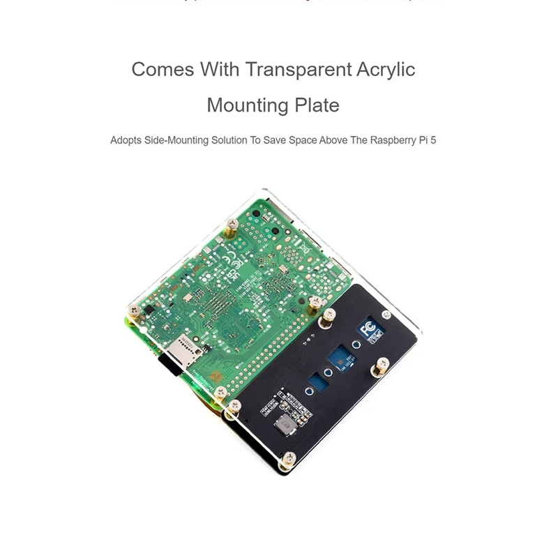 Placa adaptadora para Rpi 5 PCIE a M.2, placa de expansión SSD fácil de usar para Raspberry Pi 5 PCIE a M.2 Nvme 2230/2242/2260/2280