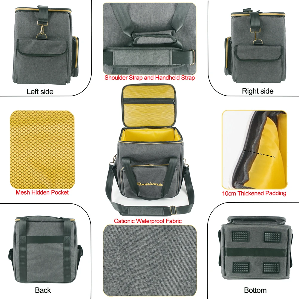 Borsa porta documenti impermeabile con tracolla Borsa a tracolla portatile per dischi Borsa CD imbottita addensata di grande capacità per regalo per gli amanti della musica