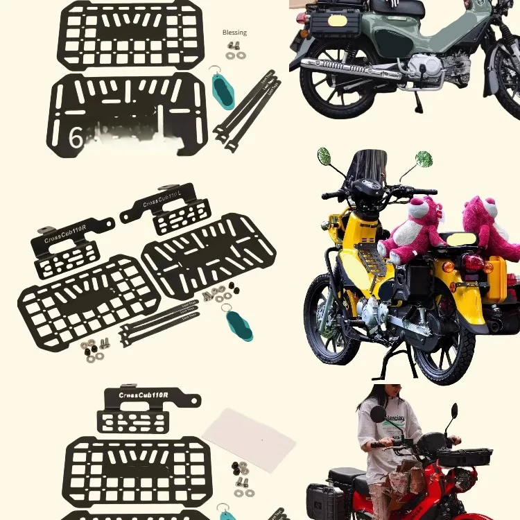 High Quality For Honda Super Cub C110 Modified Kit Side Pannier Rack Spare Fuel Can Tool Box Durable Motorcycle Custom Upgrade