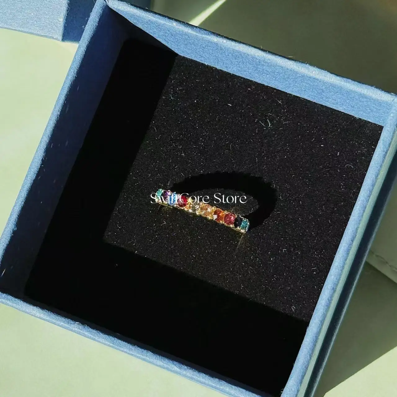 رومانسية تايلور سويفت منتصف الليل مرصع بالجواهر خاتم النساء الفتيات التقزح اللوني خواتم هدية عيد الحب نعمة المجوهرات #2