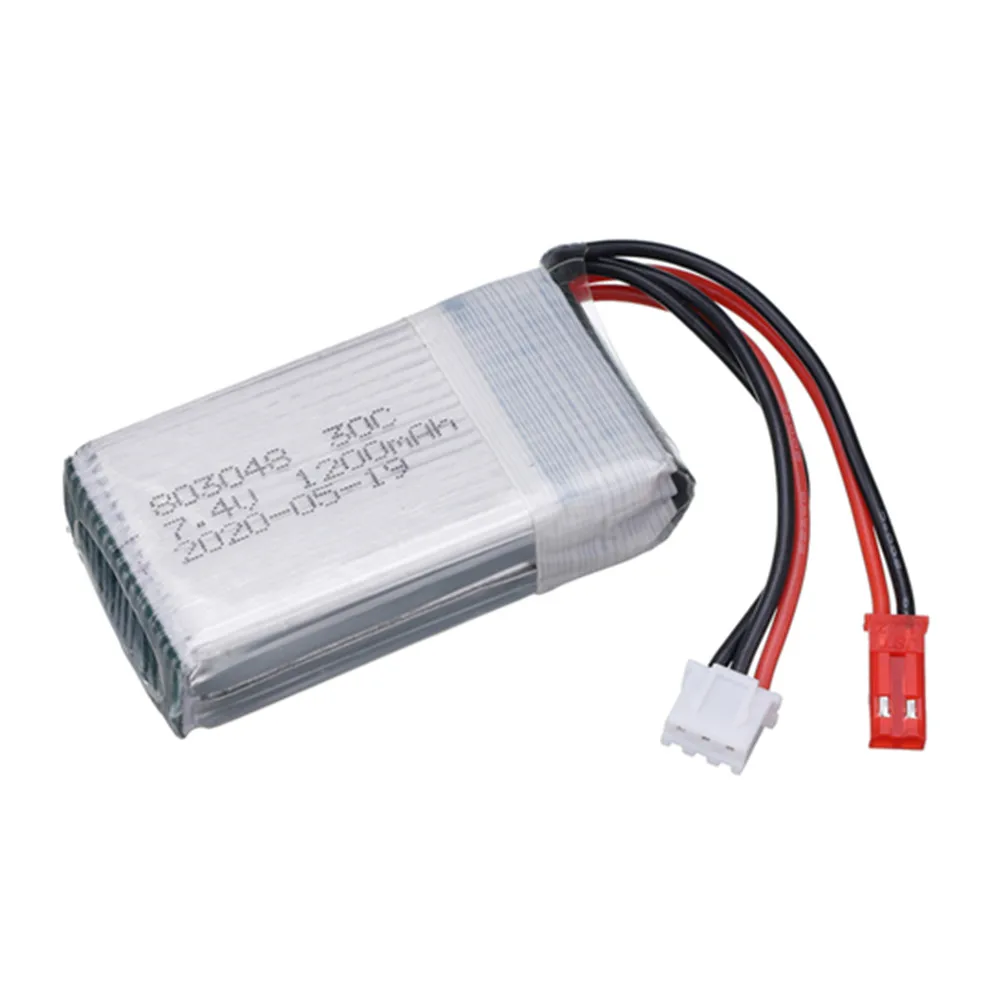 7.4V 1200mAh 30c 803048 Lipo Battery For MJXRC X600 RC Drone Spare Parts 2S 7.4v Toy Battery With JST/SM/T/EL-2P/Tamiya Plug