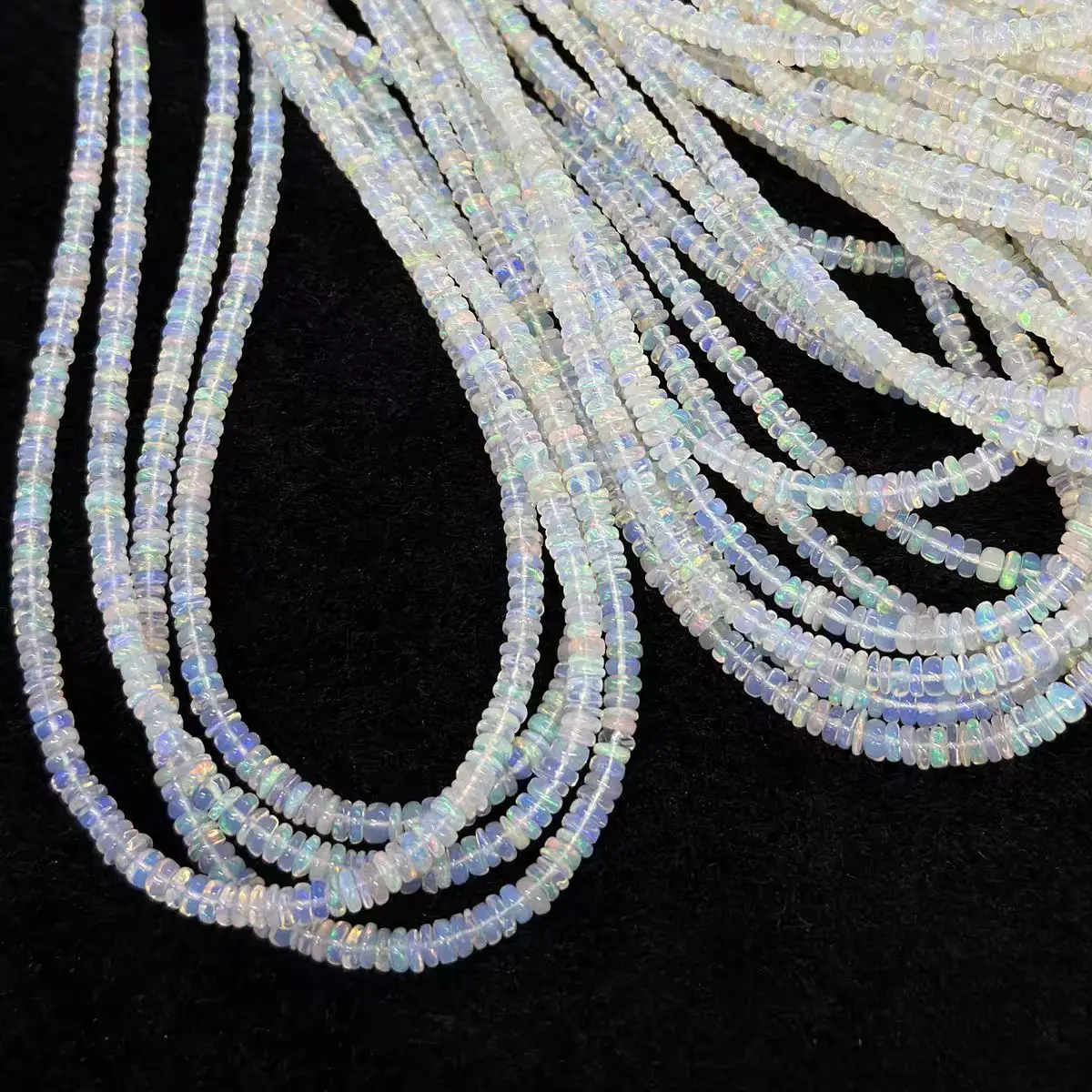 أوبال roundelle 3-4mm بالجملة لقلادة المجوهرات DIY 38cm الخرز فضفاض