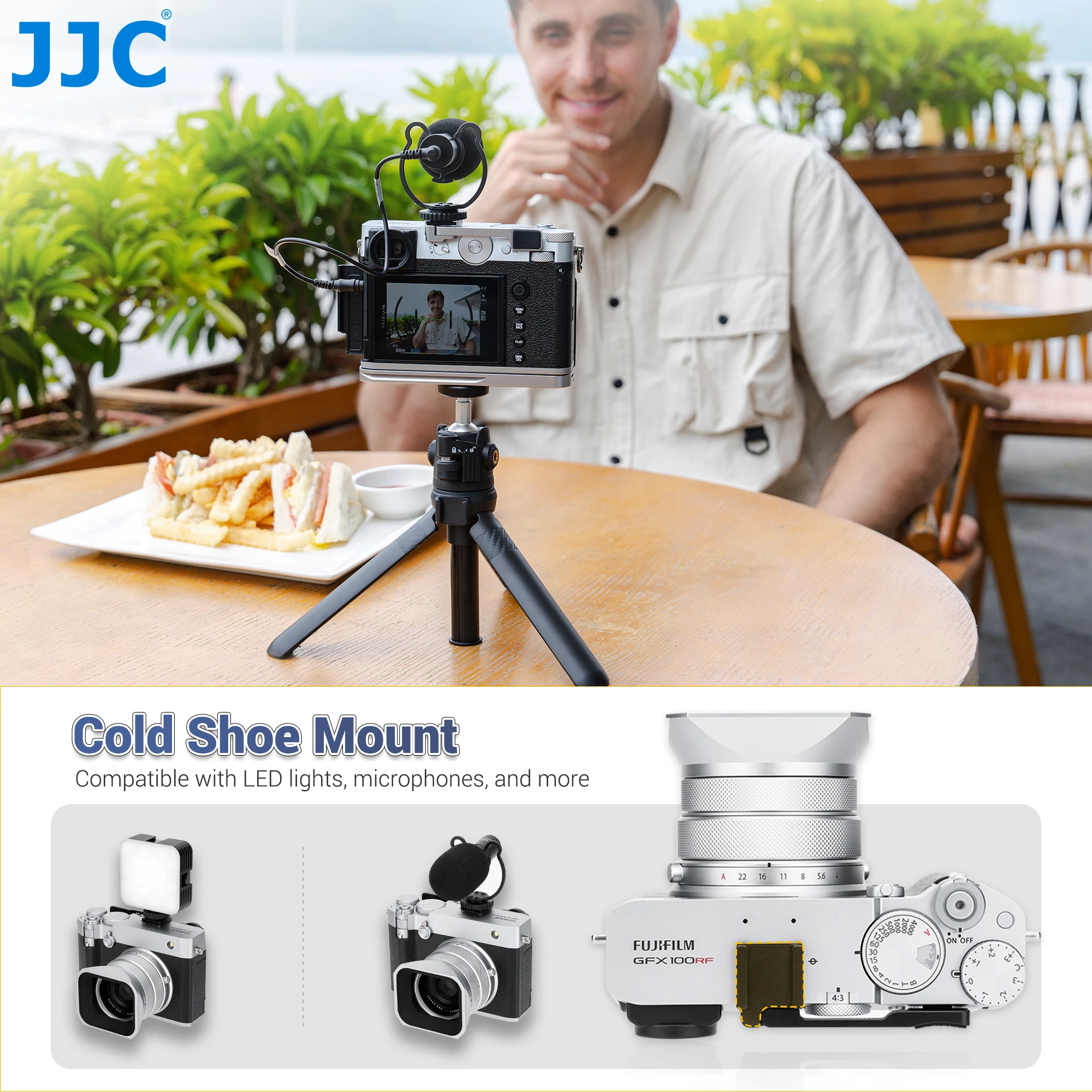 JJC 메탈 카메라 핫슈 엄지 그립 후지필름 GFX100RF용 엄지 받침대 카메라 엄지 그립 콜드슈 마운트 카메라 액세서리