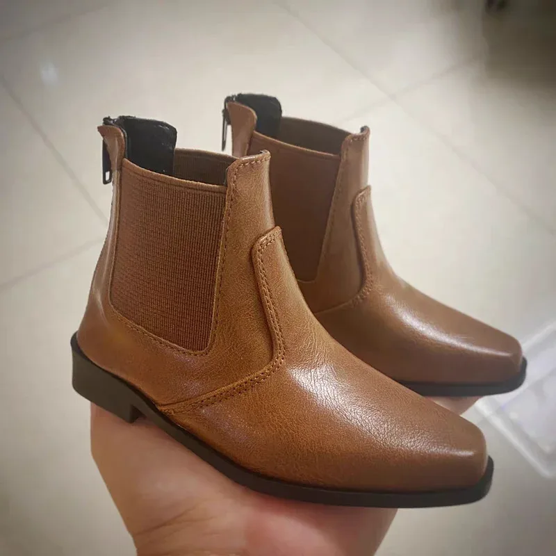 BJD poppenschoenen geschikt voor Oom SD17 Ghost2 Oom maat modieus nieuw puntig pak leren schoenen enkellaarsjes zwart