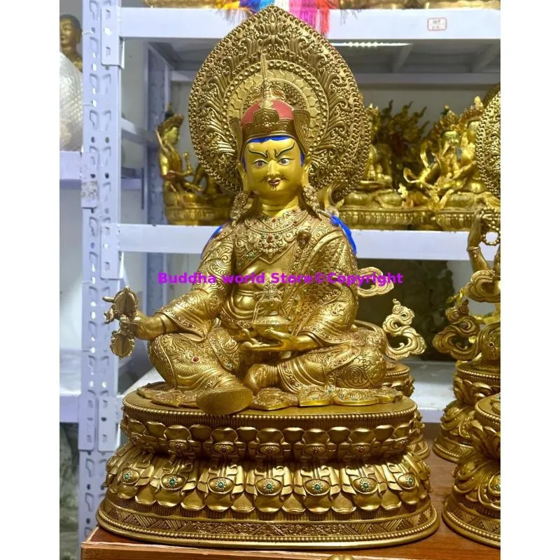 50cm large Boutique Buddha statue Tibetan Buddhism Siddhas Guru Rinpoche Padmasambhava Padma Sambhava Yidam buddha brass statue