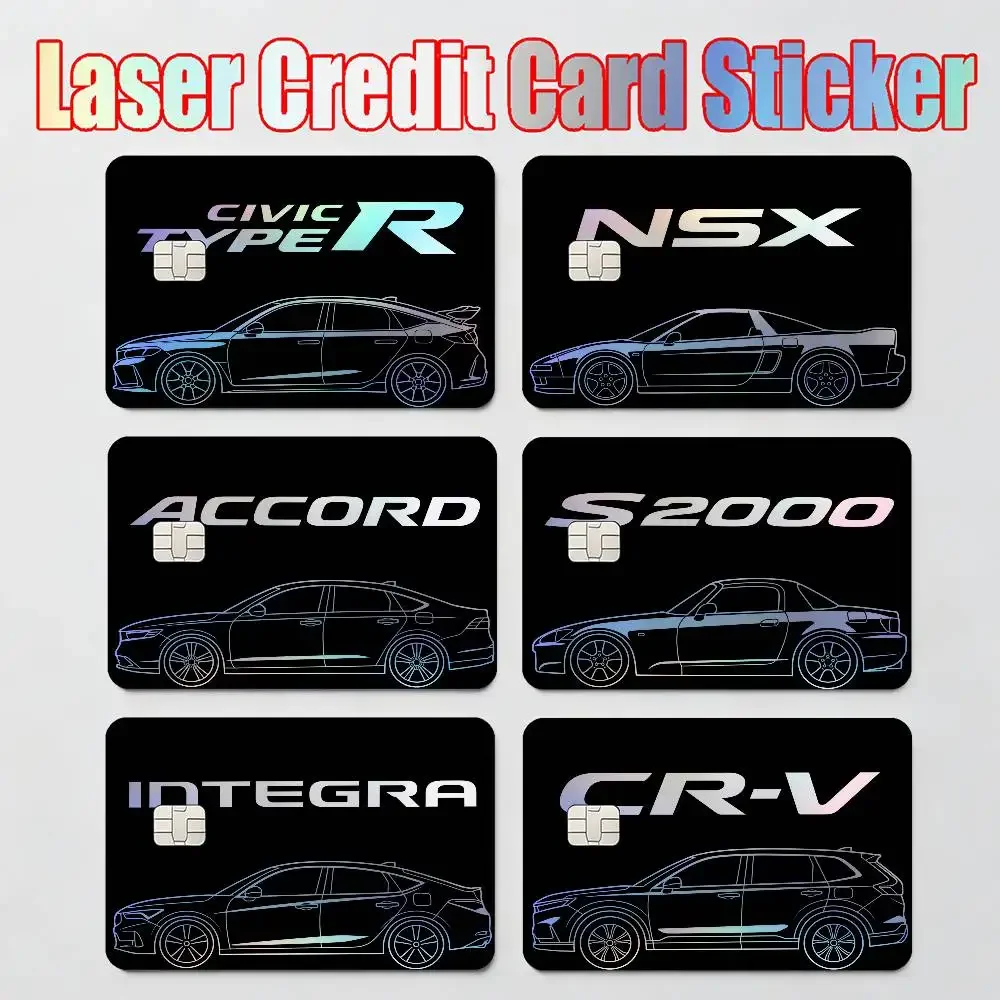 

FOR HONDA CAR MOTO Laser Reflective Card Skin Sticker For Debit Credit Card
