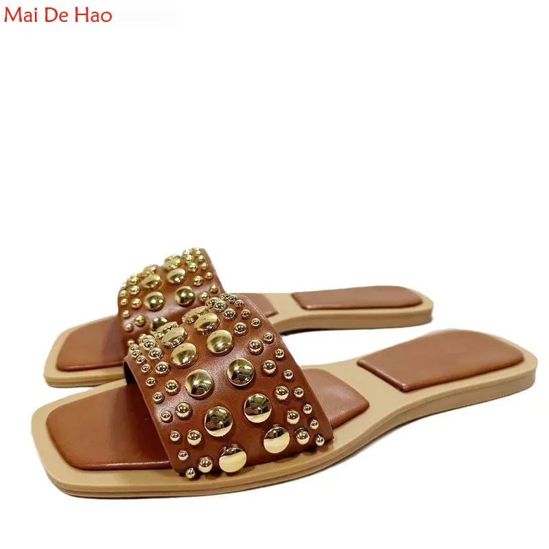 

2024 Summer Flats classic sandals For Women women shoes Beach Sandal Female Leather Flip-flops Sexy Denim Slippers ladies Flats