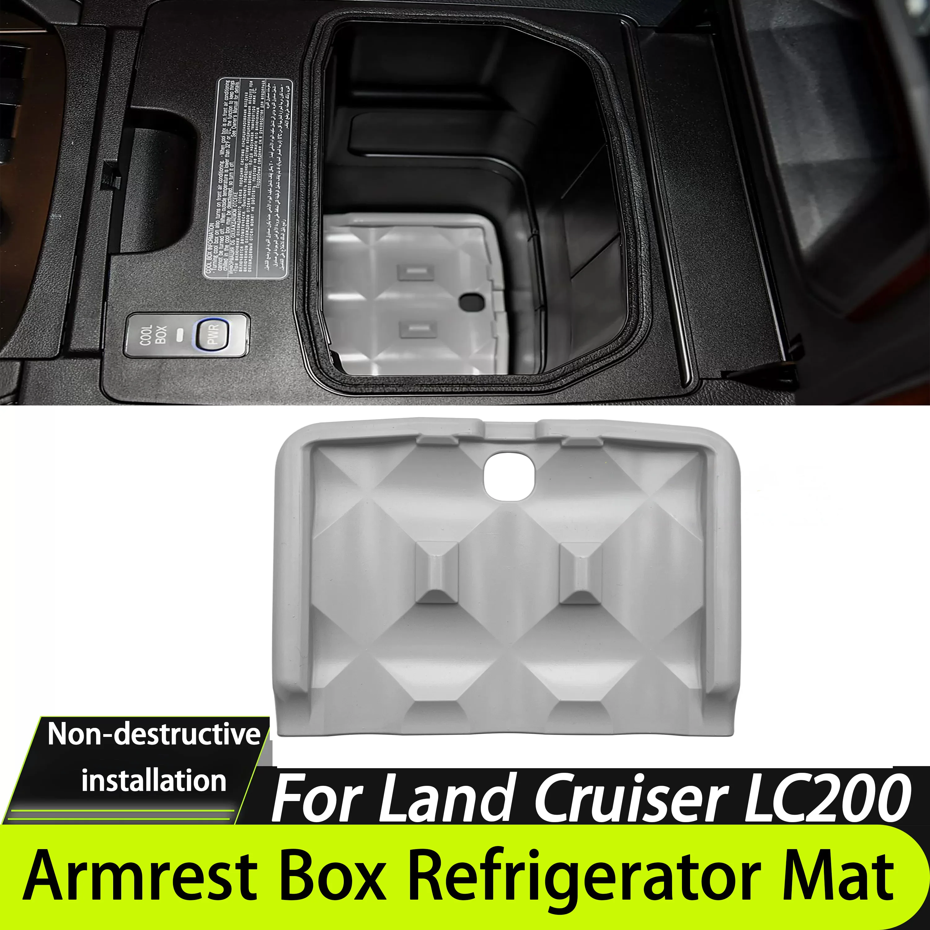 TRAY COOLING BOX OEM 88529-60050 Replacement For Toyota Land Cruiser LC200 Center Console Cool Box Mat No-Drill Fit