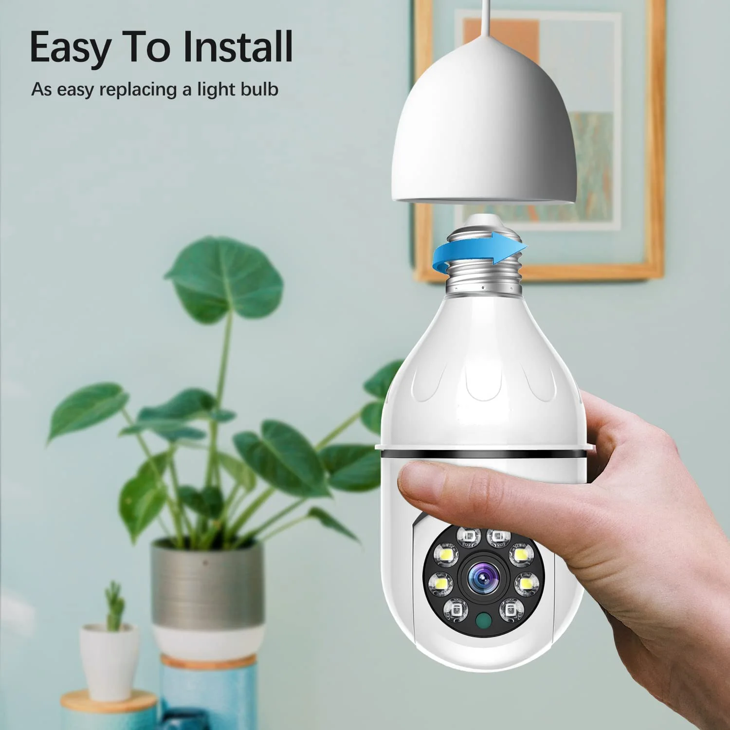Wireless Bulb Camera Wifi E27 Bulb Camera 360 Degree WiFi Security Camera Full-color High-definition Night Vision