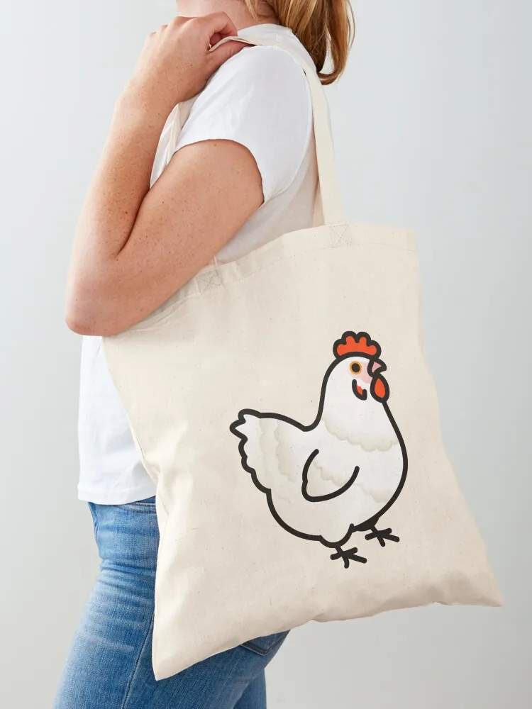 Chubby White Chicken Tote Bag Reusable bags shoping bag Shopper Gift bags