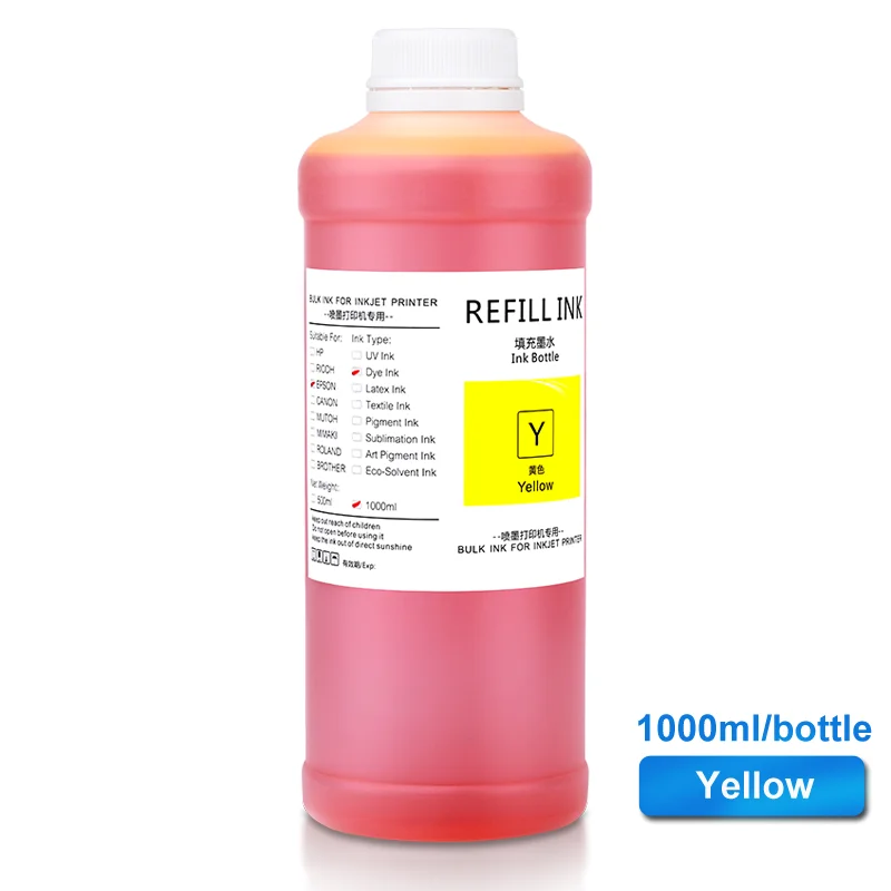 1000ML/Bottle Refill Dye Ink For Epson Stylus Pro 7700 9700 7800 4800 9800 7400 For Epson T7000 T3000 T5000 Inkjet Printer