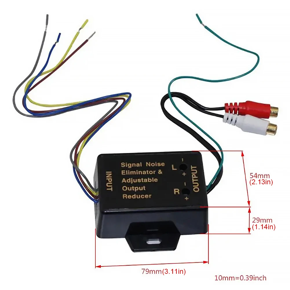 Car Audio RCA Converter 2 Way HI/LOW Level Converter 12-24V High Level To Low Level Converter 40W Car Speaker Audio Converter