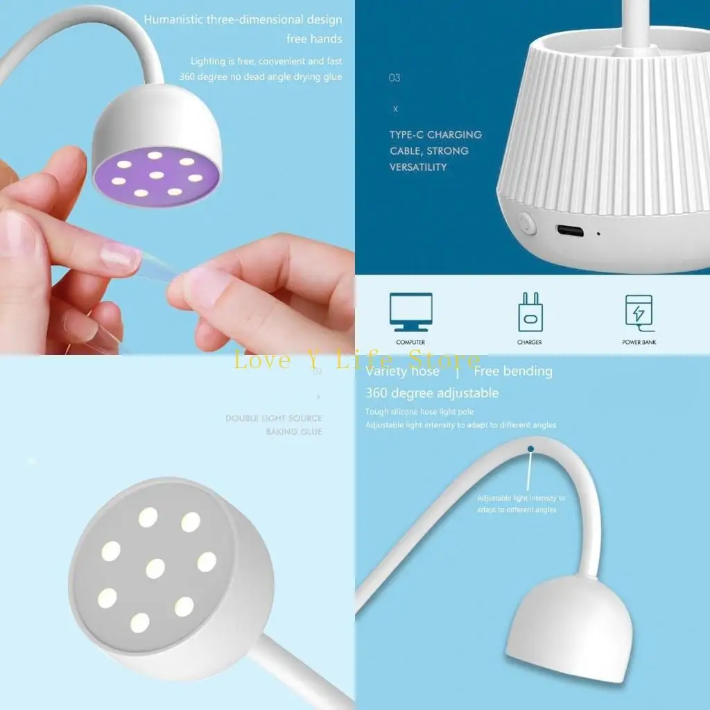 

L74C Mini Dryer LED Lamp Drying Bendable Baking Dryer Manicure Tools