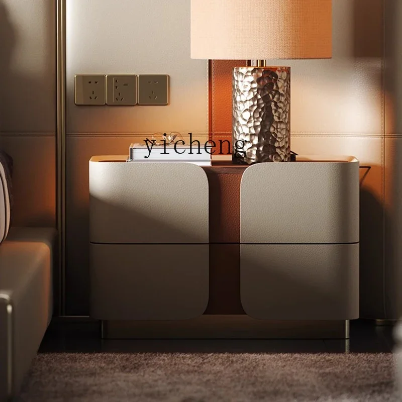 gz-3  light luxury bedside table large flat bedroom luxury bedside table solid wood marble bedside table