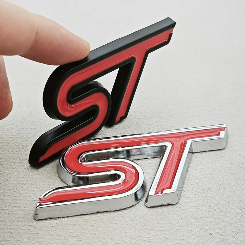3D Metal Chrome Car Styling Logo ST Badge Emblem For Ford Mondeo Puma Fiesta MK6 Explorer Focus MK3 MK4 ST Sticker Accessories