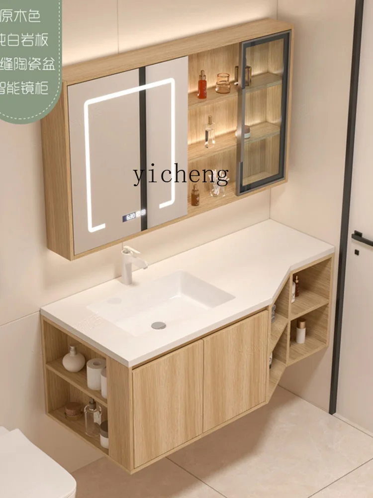 XL Bathroom Cabinet Combination Corner Corner Cutting Corner Bathroom Solid Wood Corner Wash up Sink