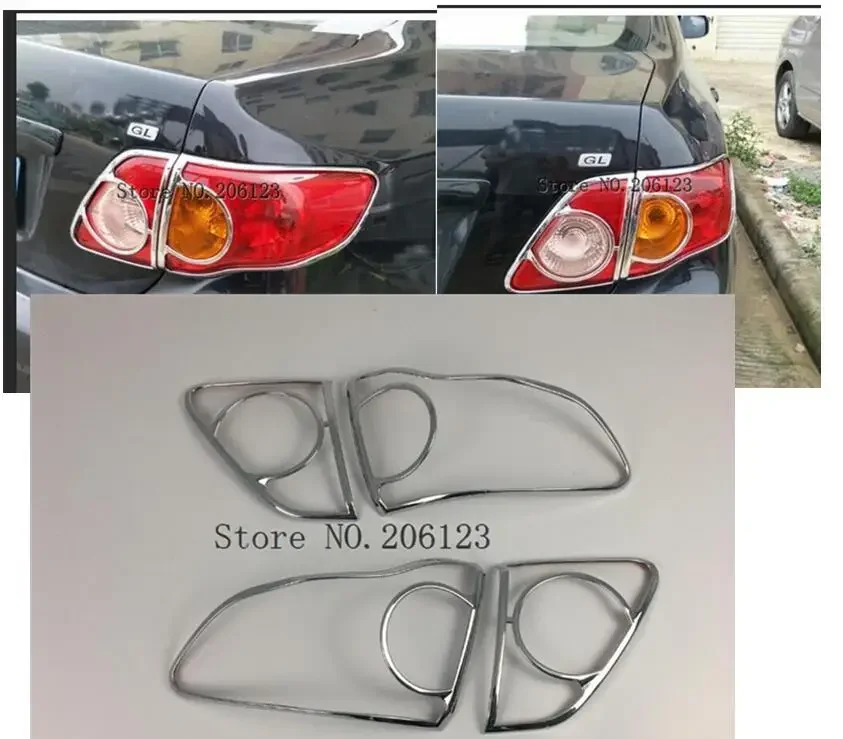 For Toyota Corolla Altis 2007 2008 2009 2010  car body Rear tail back Light lamp frame styling ABS Chrome cover trim