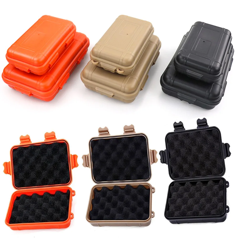 Organizer Box Survival Soil Color Plastic Waterproof Shockproof Airtight Carry Case New S Size Square Shape Modern Style Tools