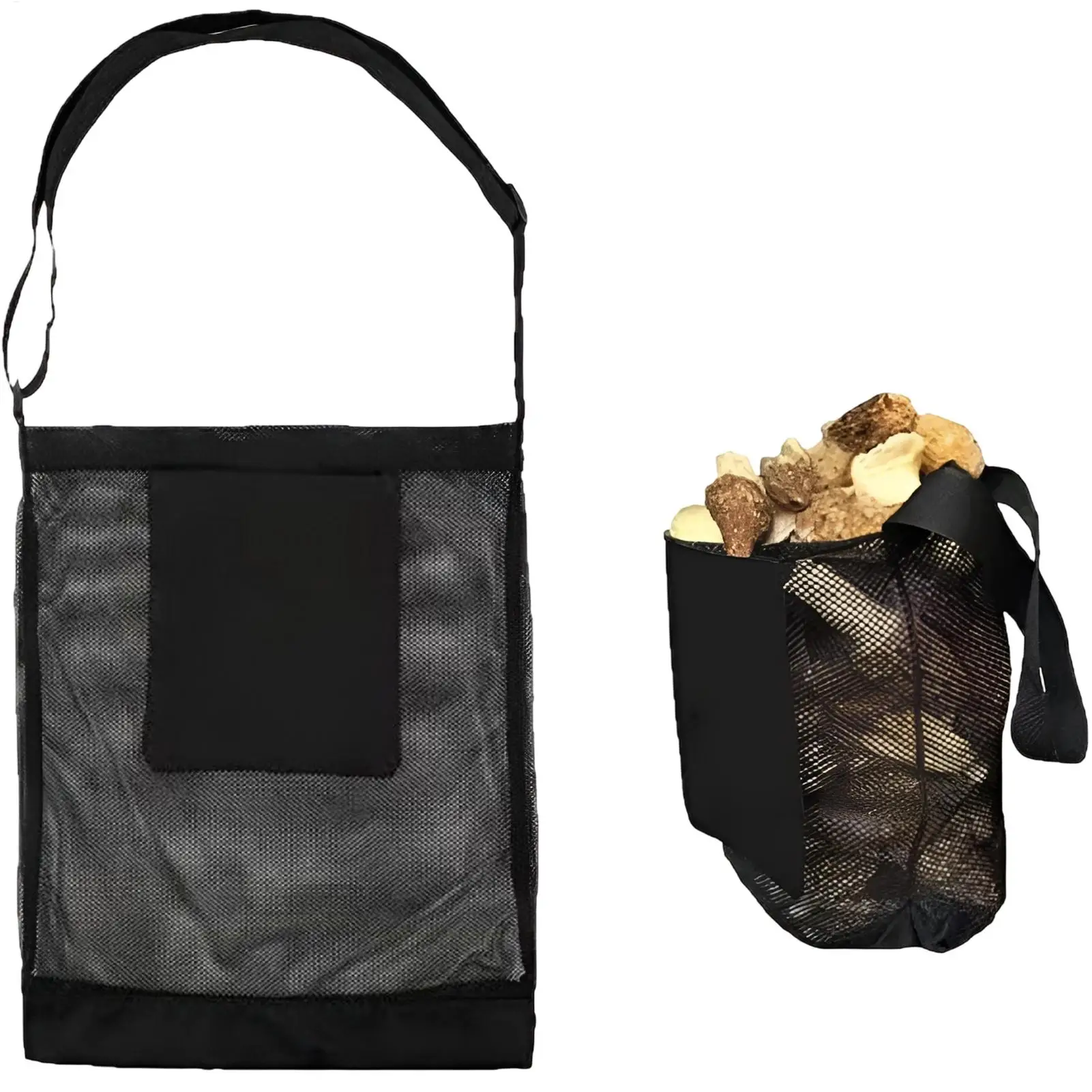 Mushroom Picking Bag Mesh Foraging Bag Large Capacity Breathable Foldable Net for Garden Farm Fruit Berry Harvest Collection