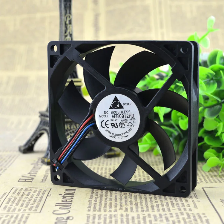 9020 9CM AFB0912HD 12V 0.24A BALL CASE SERVER 3WIRES FAN