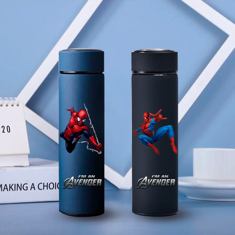 500ML Spider Man Cartoon Vacuum Insulated Water Bottle Portable Leak Proof Insulated Cup Student Sports Leak Proof Water Bottle