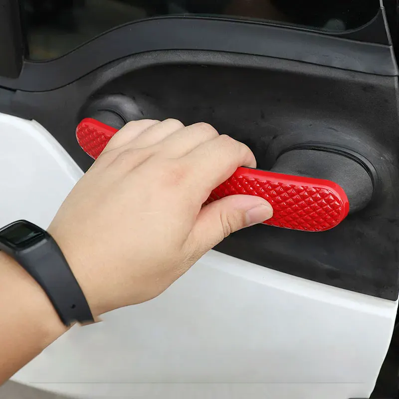 2Pcs Car Door Handle Protective Shell Red Styling Decorative Sticker For SMART 453Fortwo Car Accessories Interior