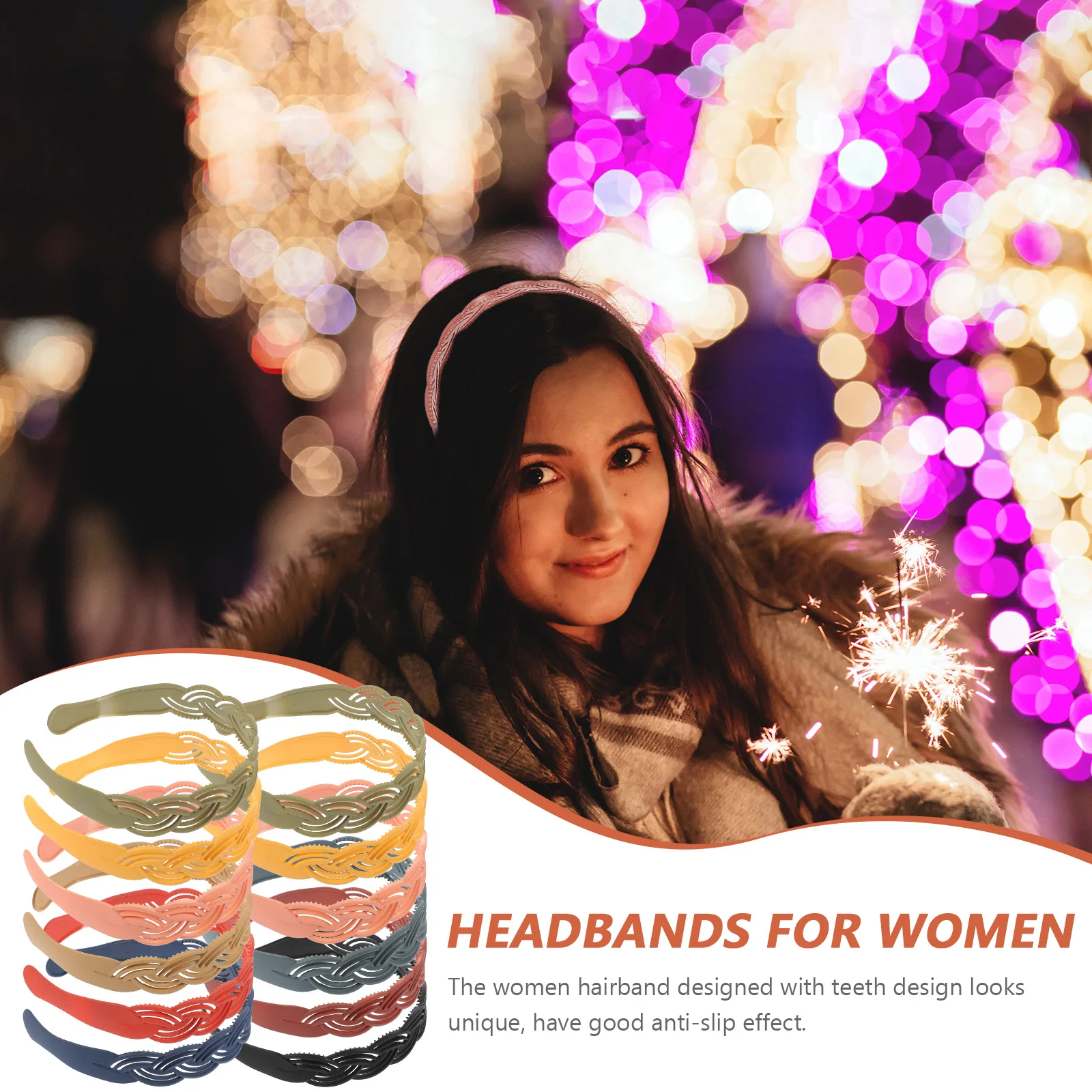 

12pcs Frosted Hollow Headb s 25mm Hair Accessories Women Girls Teeth Design Anti Slip Lightweight Prom Wedding