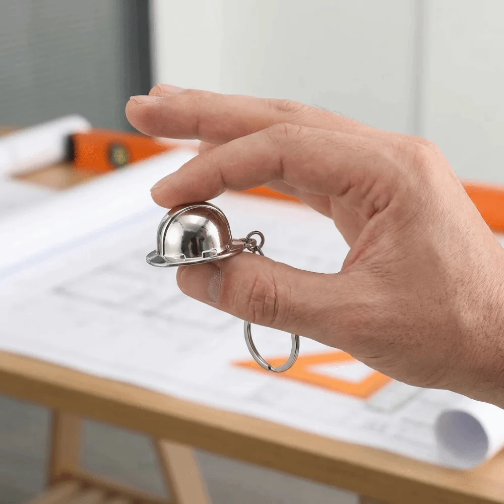Key Ring Funny Safety Helmet Keychain Creative Ornaments Hard Hat Pendant Friendship Mini Bag Hanging Key Decor