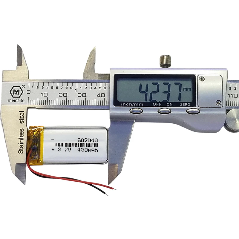 602040 3.7V 450mAh Factory Direct Rechargeable LiPo Battery High Energy Density for Wearables & Mini Electronics 602050 602248