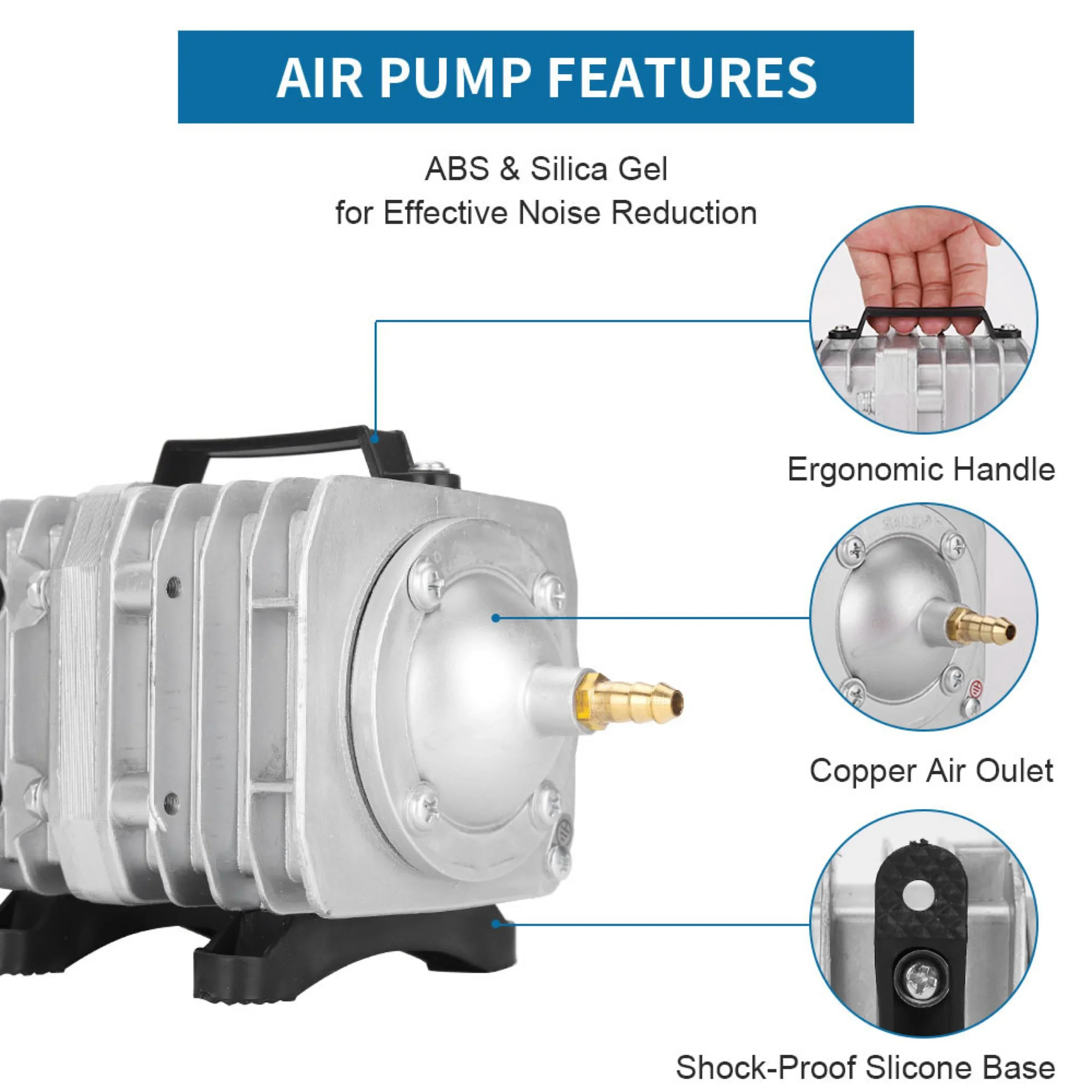 Compresor de aire NEJE 220V-240V 45W para accesorios de acuario MF15 MF11 MF8 Kit de asistencia de aire de Control Manual para módulo láser neje