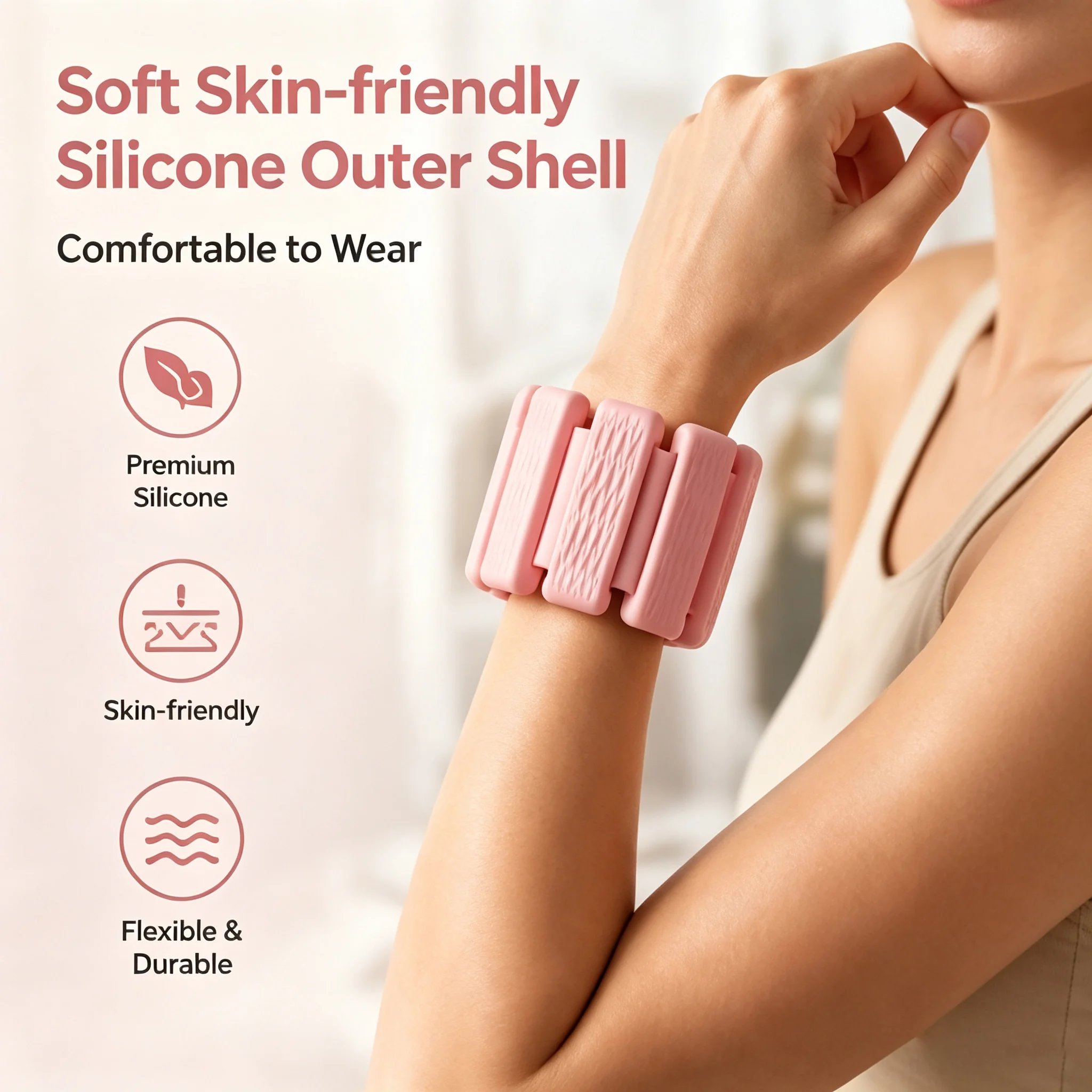Wearable Wrist Ankle Weights with Removable Weight Waterproof Sweat Resistant Weight Bands for Yoga Dancing Daily Exercise