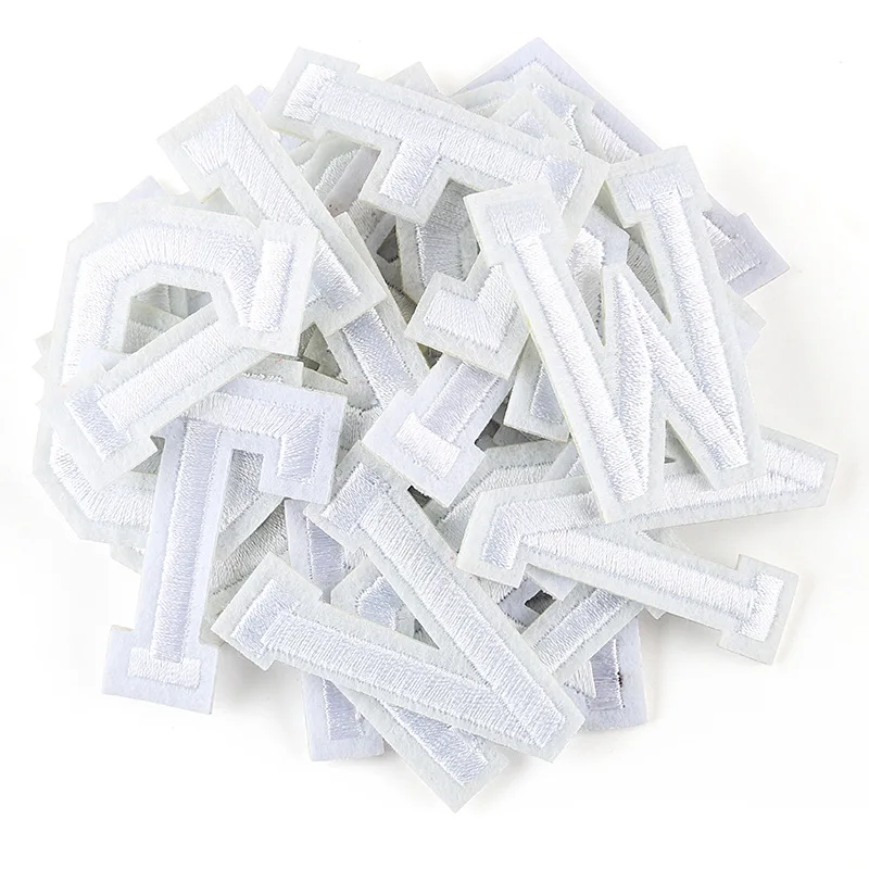 26pcs Embroidery English Letter Ironing Patch Black White Red English Letter Ironing Patch School Uniform Name Cloth Sticker