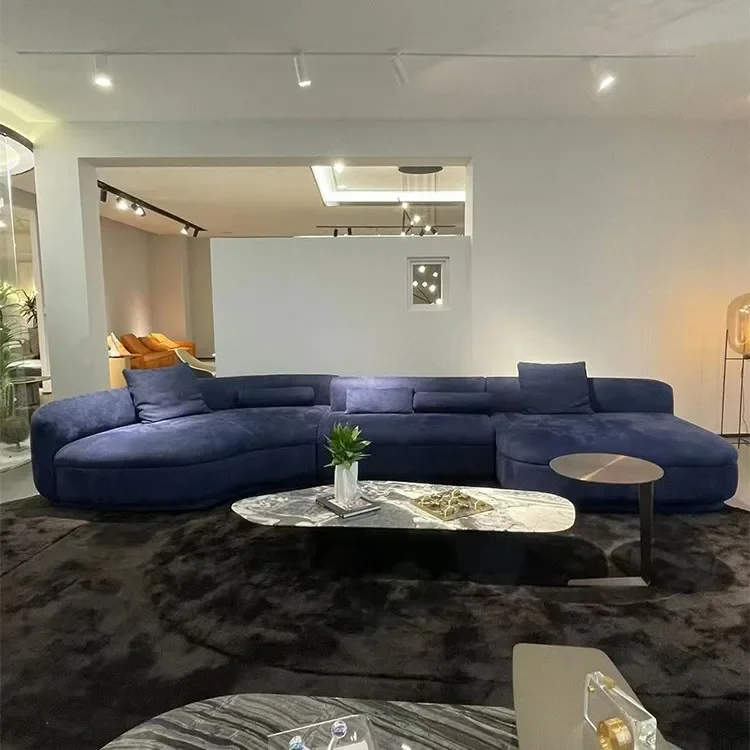 Fabric curved sofa modern corner fabric combination size apartment