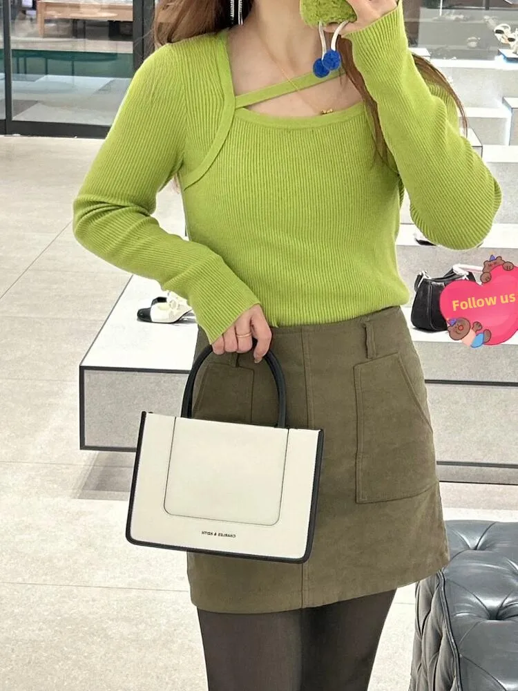 

New Small 23200033 Tote Bag Handbag Single oulder Slant Cross Women's Bag Soft PU Leather Commuter Faion Canvas