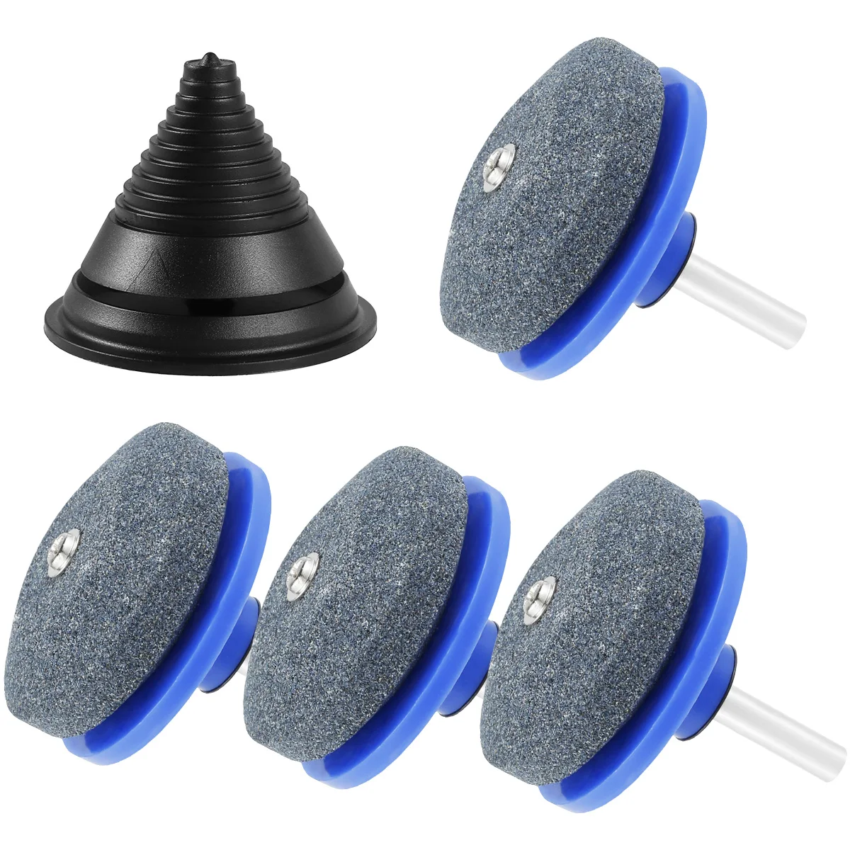 

5PCS/Set Lawn Mower Blade Sharpene Wear Resistant Double Layer Corundum Lawn Mower Blade Sharpener for Any Power Hand Drill