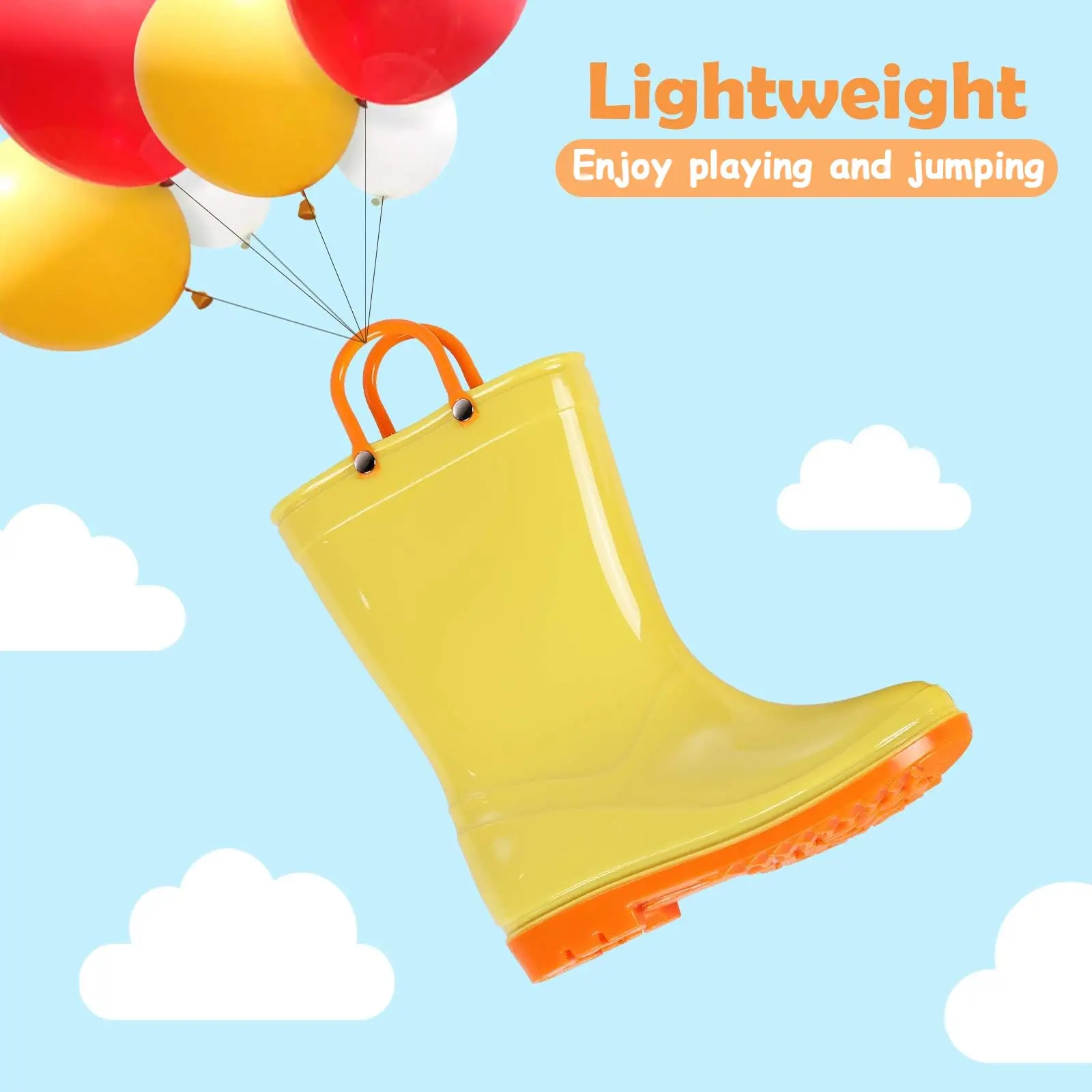 Gacimy Kids Rain Boots, Rubber, Waterproof, Non-slip, Easy Pull Handles For Toddlers_voghion.com
