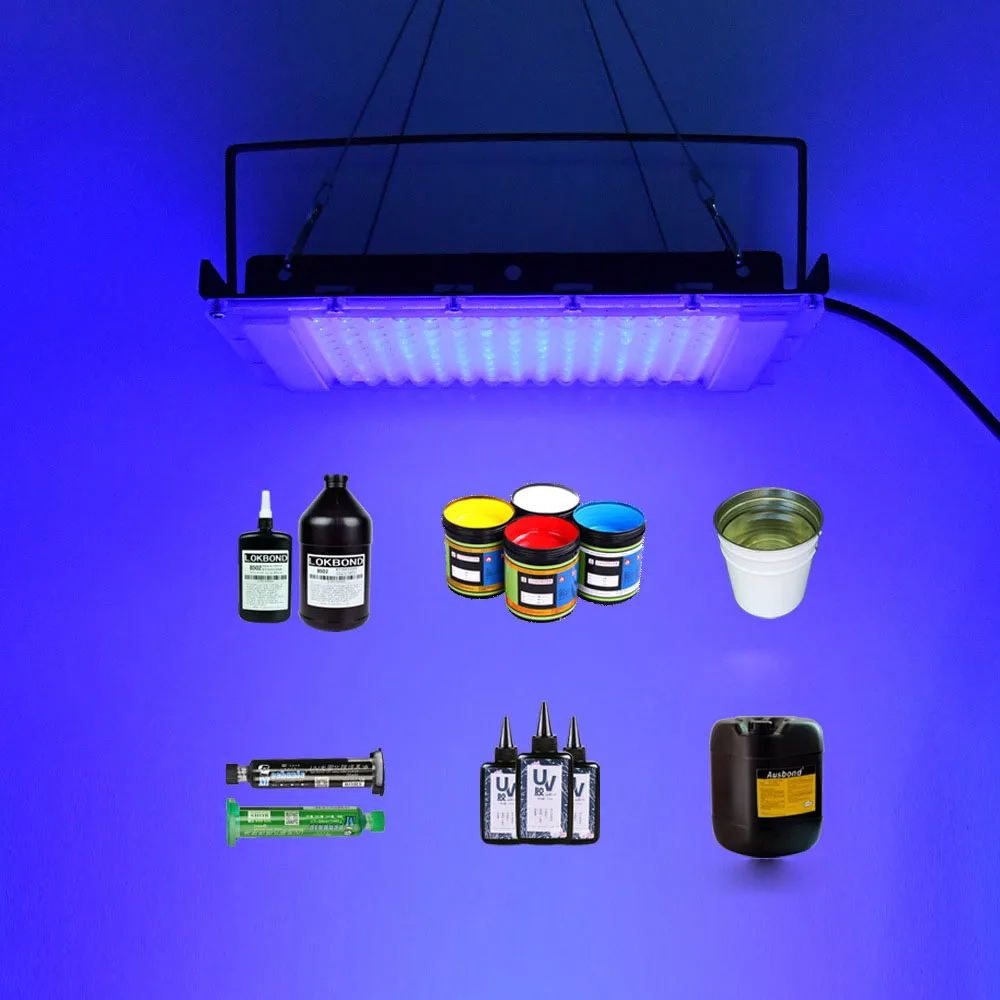 Led 100W 300W Purple Light 365nm UV Curing Lamp 395nm Fluorescent Detection Lamp Shadowless Glue UV Curing lamp Green Oil Resin