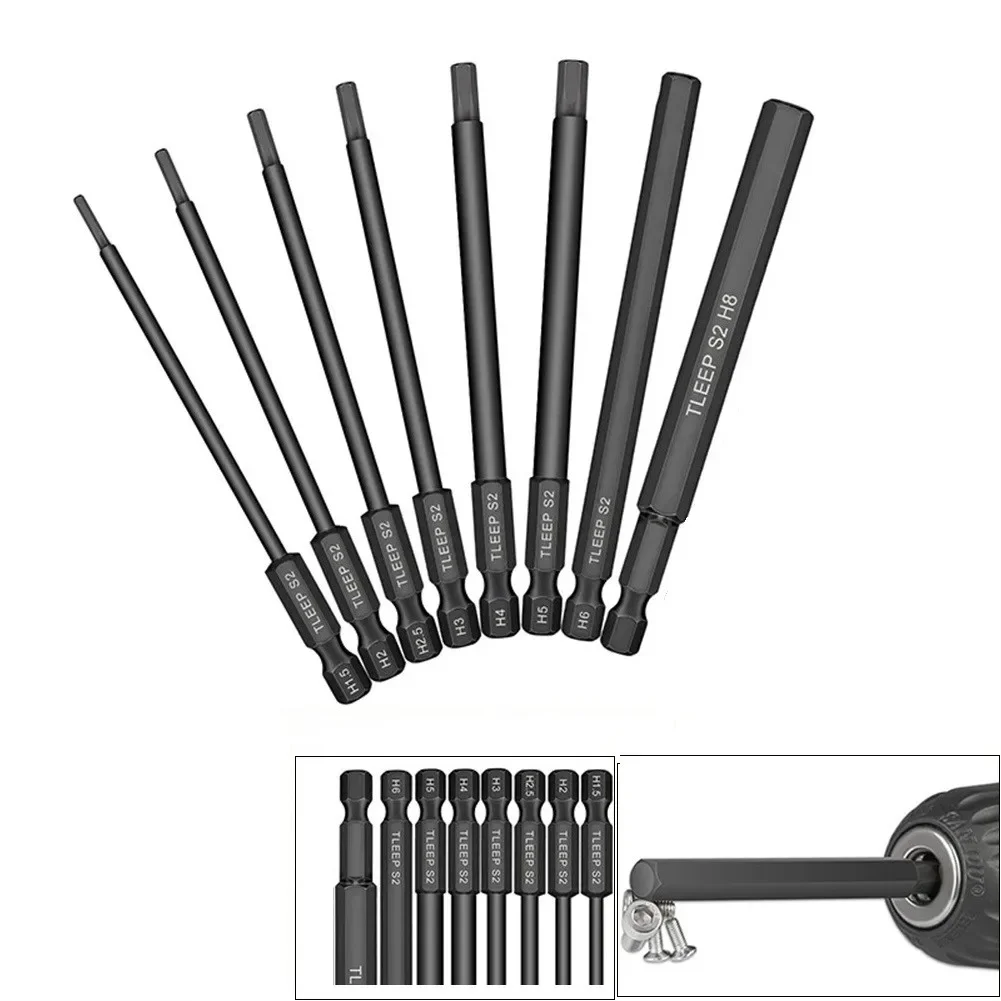 Imagem -03 - Hex Shank Cabeça Allen Chave de Fenda Soquete Bit Metric Chave de Fenda Magnética Bits Grupo Pcs 4
