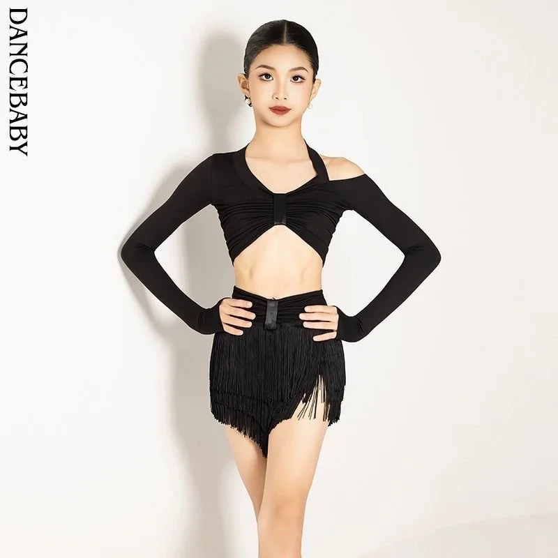 Nieuw binnen Jurken Danskleding Latin Jurken Kostuum voor meisjes Lijndanskostuum Nieuwe producten 2025, Danswedstrijdjurk