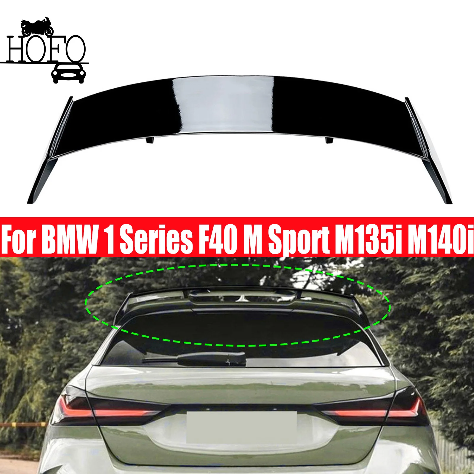 

Gloss Black Rear Spoiler Wing Rear Roof Spoiler Caps Bodykits Tuning For BMW 1 Series F40 M Sport M135i M140i 2019-2024